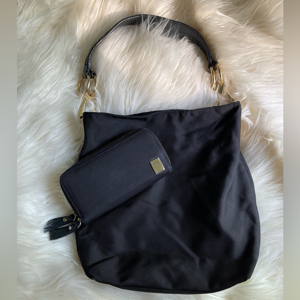JPK Paris 75 Black Nylon Shoulder Bag with Matching Wallet